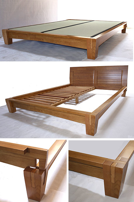 Japanese Solid Wood Bed Frame, Bed Frame Joints Wood