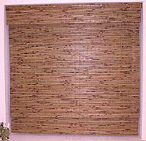 Burnt Bamboo Slats Blinds, Roman Type with valence